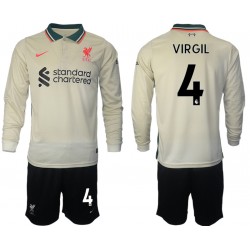 Camisola Liverpool Virgil van Dijk 4 Criança Equipamento Segundo 2021-2022 Manga Comprida